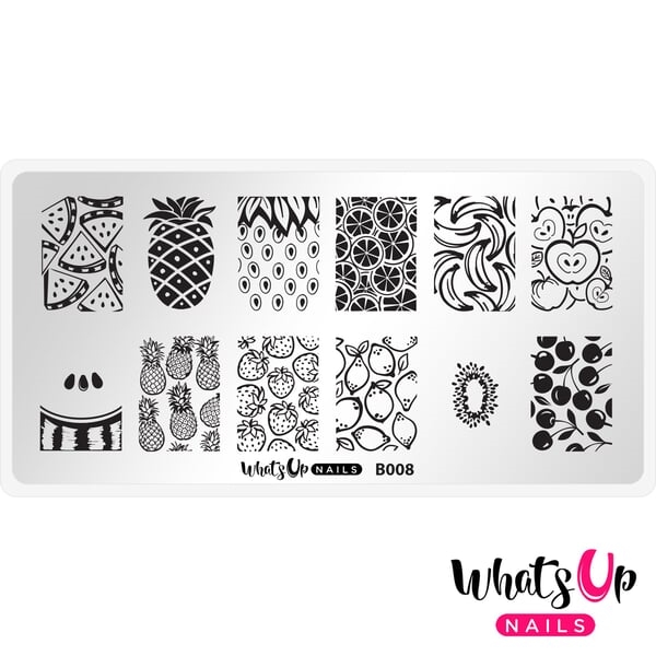 B008 Summer Seeds, stampingplade, Whats up Nails