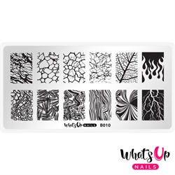 B010 Texture Me Nature, stampingplade, Whats up Nails