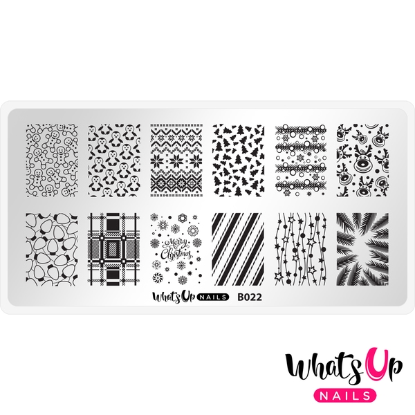 B022 Winter Time, stampingplade, Whats up Nails