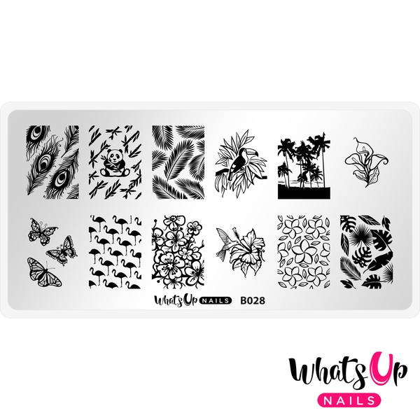 B028 Tropical Escape, stampingplade, Whats up Nails