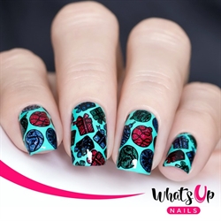 B034 Deck the Nails, stampingplade, Whats up Nails