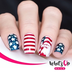 B043 Stars and Stripes, stampingplade, Whats up Nails