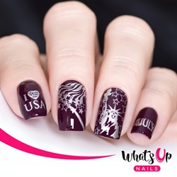 B043 Stars and Stripes, stampingplade, Whats up Nails
