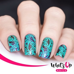B046 Petal to the Metal, stampingplade, Whats up Nails