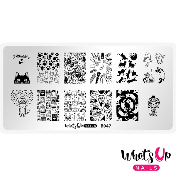 B047 Everyday is Caturday, stampingplade, Whats up Nails