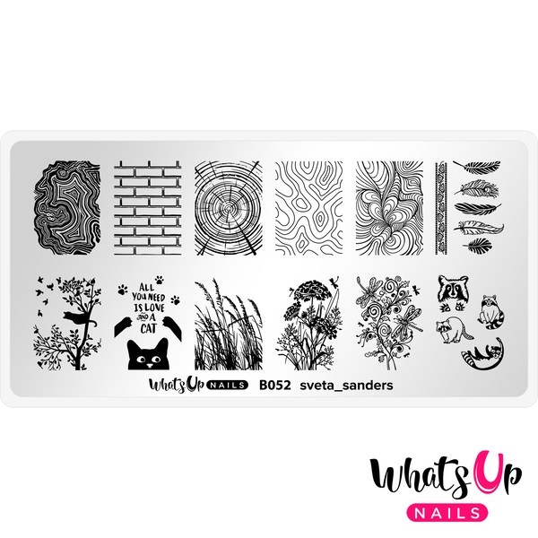 B052 sveta_sanders, stampingplade, Whats up Nails