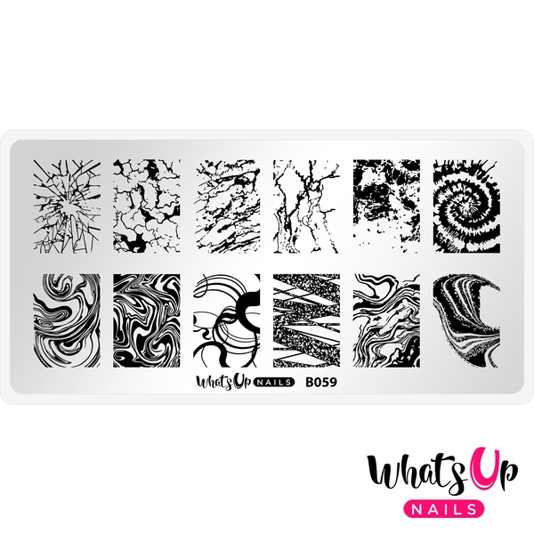 B059 Thirsty Texture, stampingplade, Whats up Nails