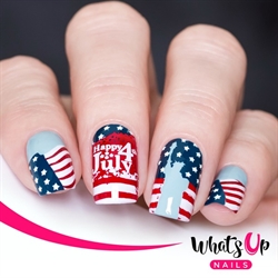 B066 Slice of Americana, stampingplade, Whats up Nails