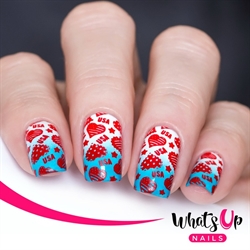 B066 Slice of Americana, stampingplade, Whats up Nails