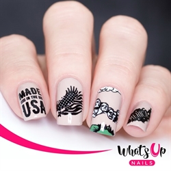 B066 Slice of Americana, stampingplade, Whats up Nails