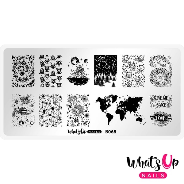 B068 Totally Spaced Out, stampingplade, Whats up Nails