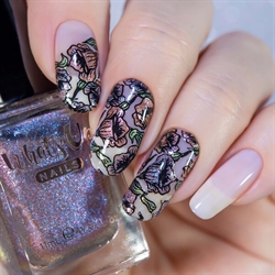 B074 A Flower a Day, stampingplade, Whats up Nails