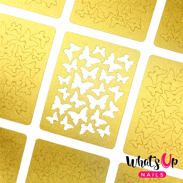 Butterflies Stencils, 2 ark, (24 stk) Whats Up Nails