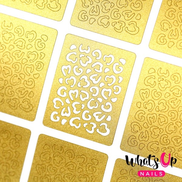 Cheetah Hearts Stencils, 2 ark, (24 stk) Whats Up Nails