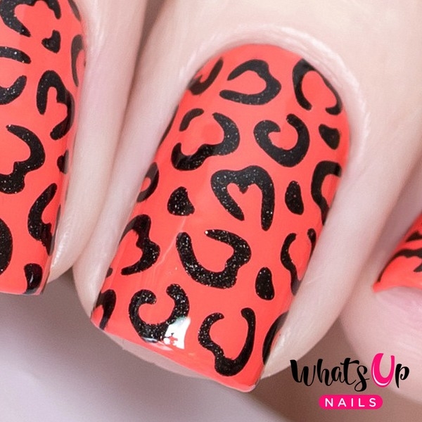 Cheetah Hearts Stencils, 2 ark, (24 stk) Whats Up Nails