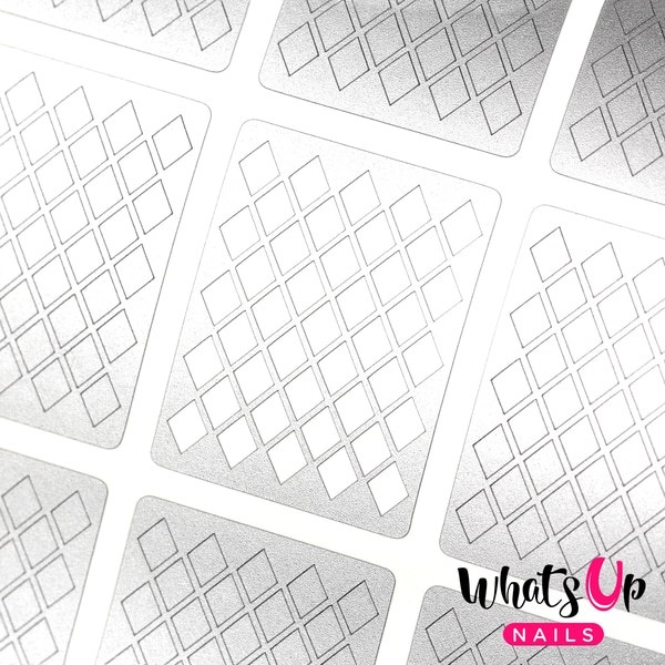 Diamond Pattern Stencils, 2 ark, (24 stk) Whats Up Nails