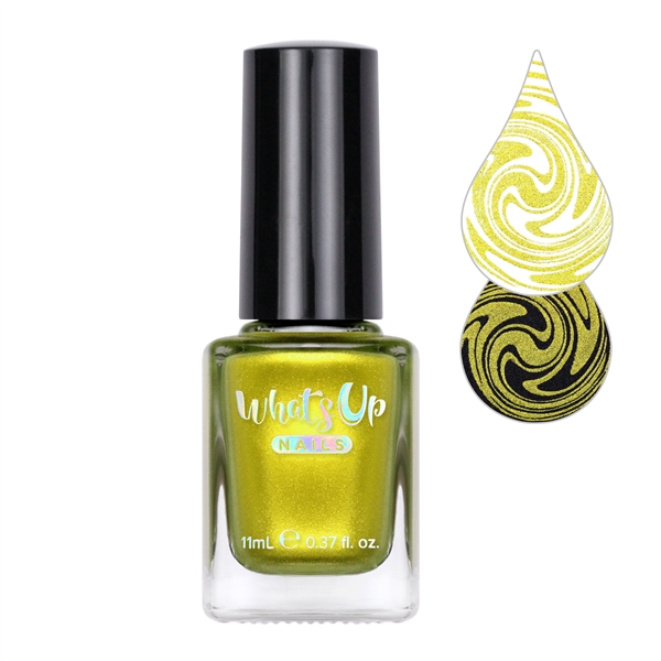 Greenback Miner, Grønlig guld stamping neglelak, Whats Up Nails