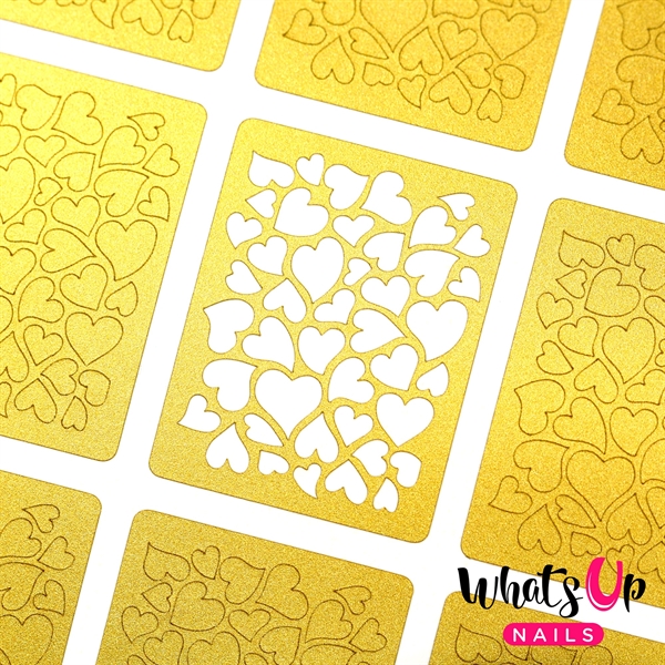 Hearts Stencils, 2 ark, (24 stk) Whats Up Nails