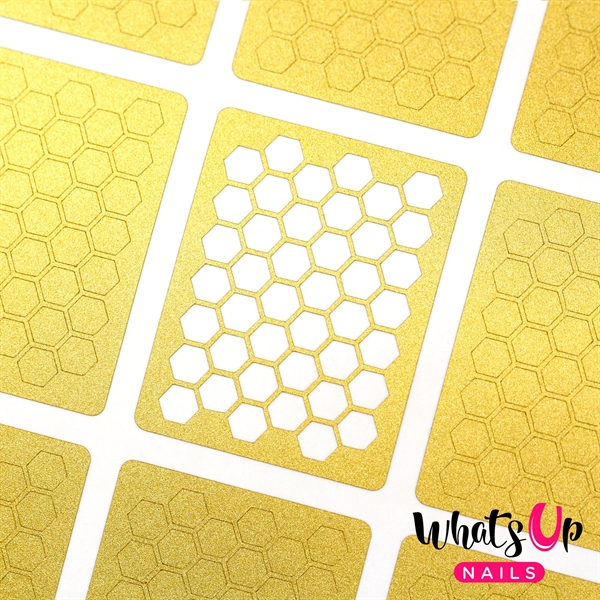 Honeycomb Stencils, 2 ark, (24 stk) Whats Up Nails