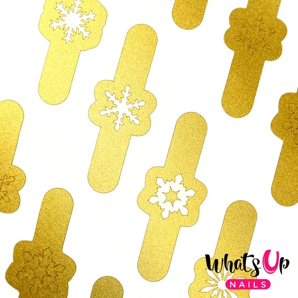 Jolly Snowflakes Stencils, Gold, 2 ark, (40 stk) Whats Up Nails