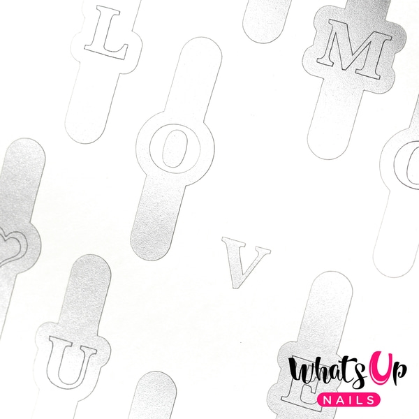 Love Letters Stencils, 2 ark, (40 stk) Whats Up Nails