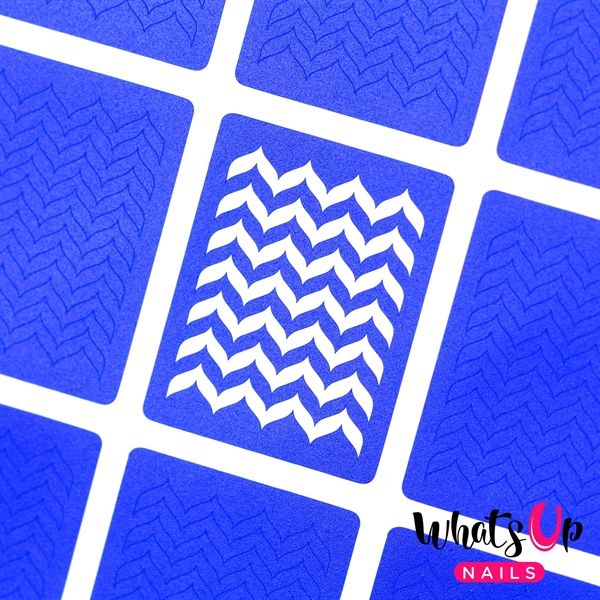 Marbled Zig Zag Stencils, 2 ark, (24 stk) Whats Up Nails