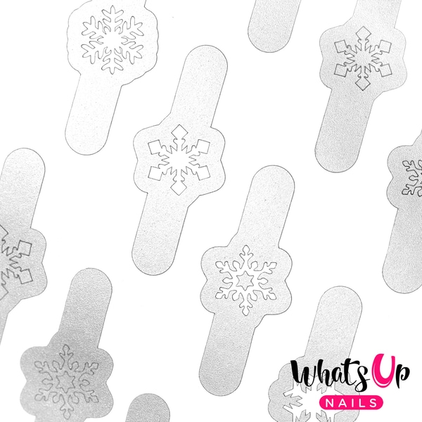 Merry Snowflakes Stencils, Silver, 2 ark, (40 stk) Whats Up Nails