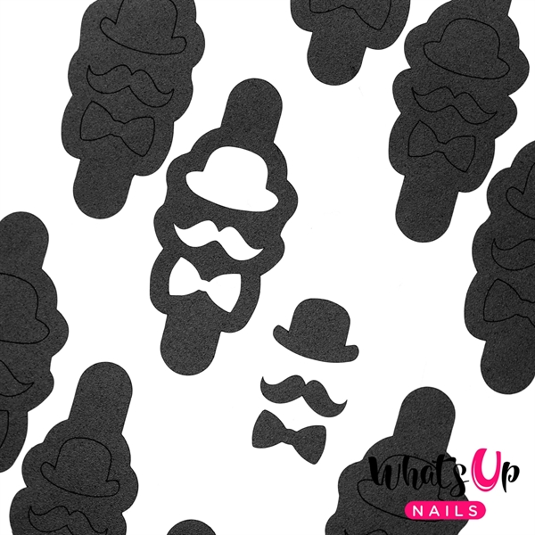 Movember Stencils, 2 ark, (40 stk) Whats Up Nails