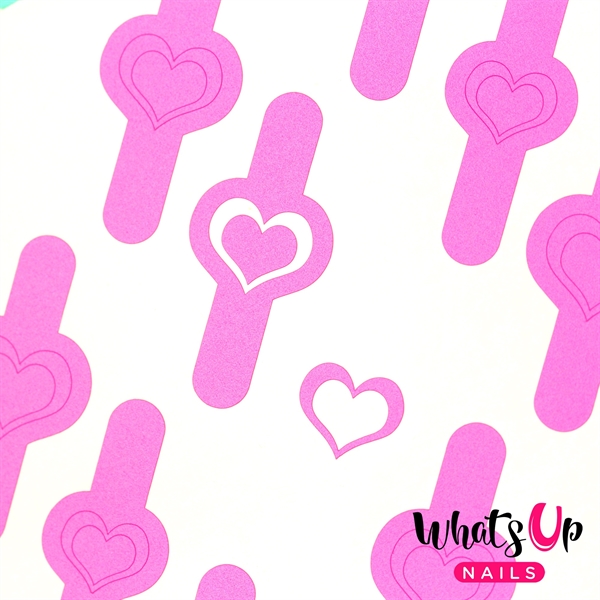 Open Heart Stencils, 2 ark, (40 stk) Whats Up Nails