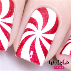 Peppermint Candy Stencils, 2 ark, (24 stk) Whats Up Nails