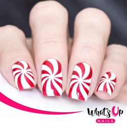 Peppermint Candy Stencils, 2 ark, (24 stk) Whats Up Nails