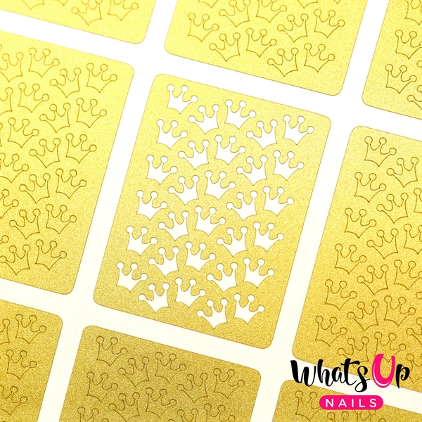 Princess Crowns Stencils, 2 ark, (24 stk) Whats Up Nails