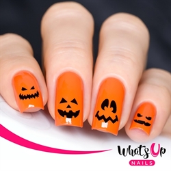 Pumpkin Faces Stencils, 2 ark, (40 stk) Whats Up Nails