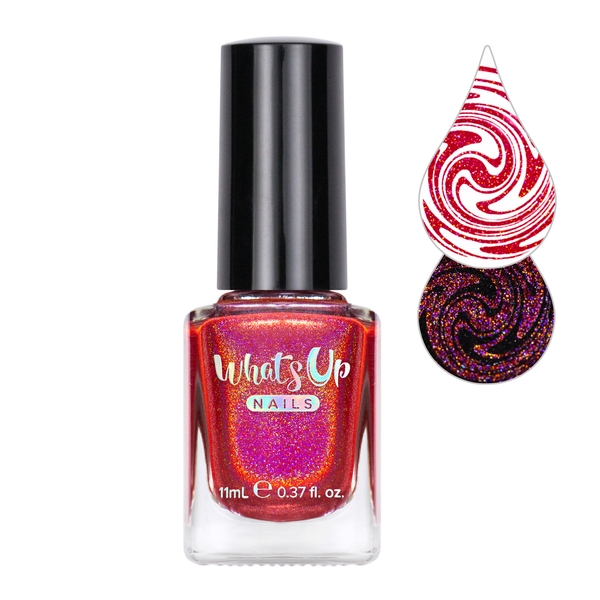 Red All Over Stamping Polish, Rød stamping neglelak, Whats Up Nails