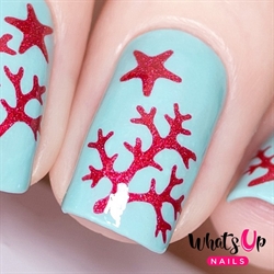 Sea Star and Coral Stencils, 2 ark, (40 stk) Whats Up Nails