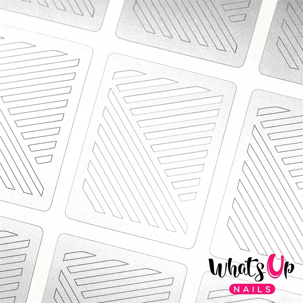 Slanted Lines Stencils, 2 ark, (24 stk) Whats Up Nails