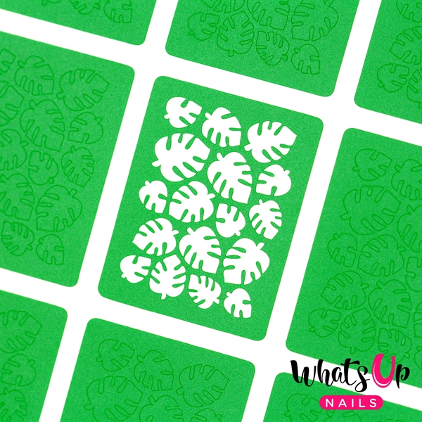 Tropical Leaves Stencils, 2 ark, (24 stk) Whats Up Nails