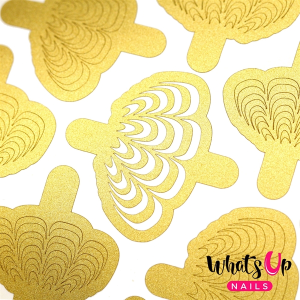 Water Marble Stencils, 2 ark, (30 stk) Whats Up Nails